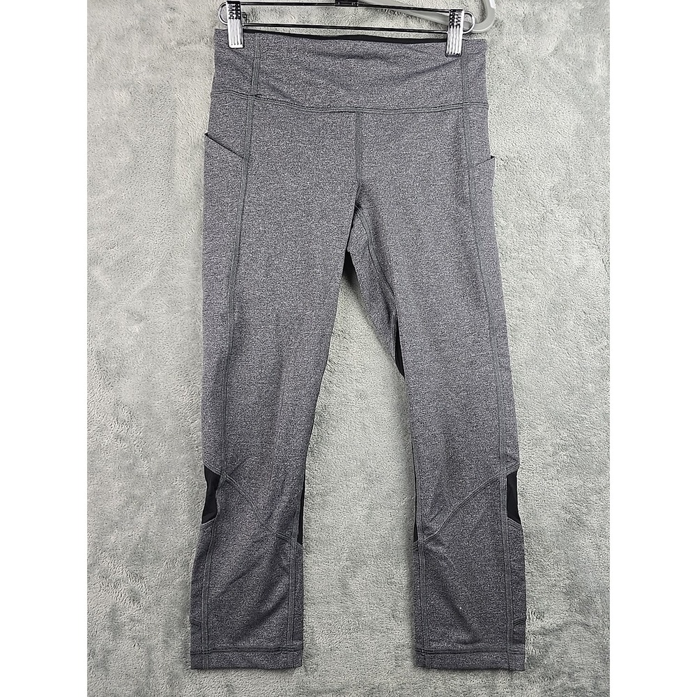 Lululemon Pace Rival Crop 22" Leggings Womens 4 Gray Athletic Yoga Stretch